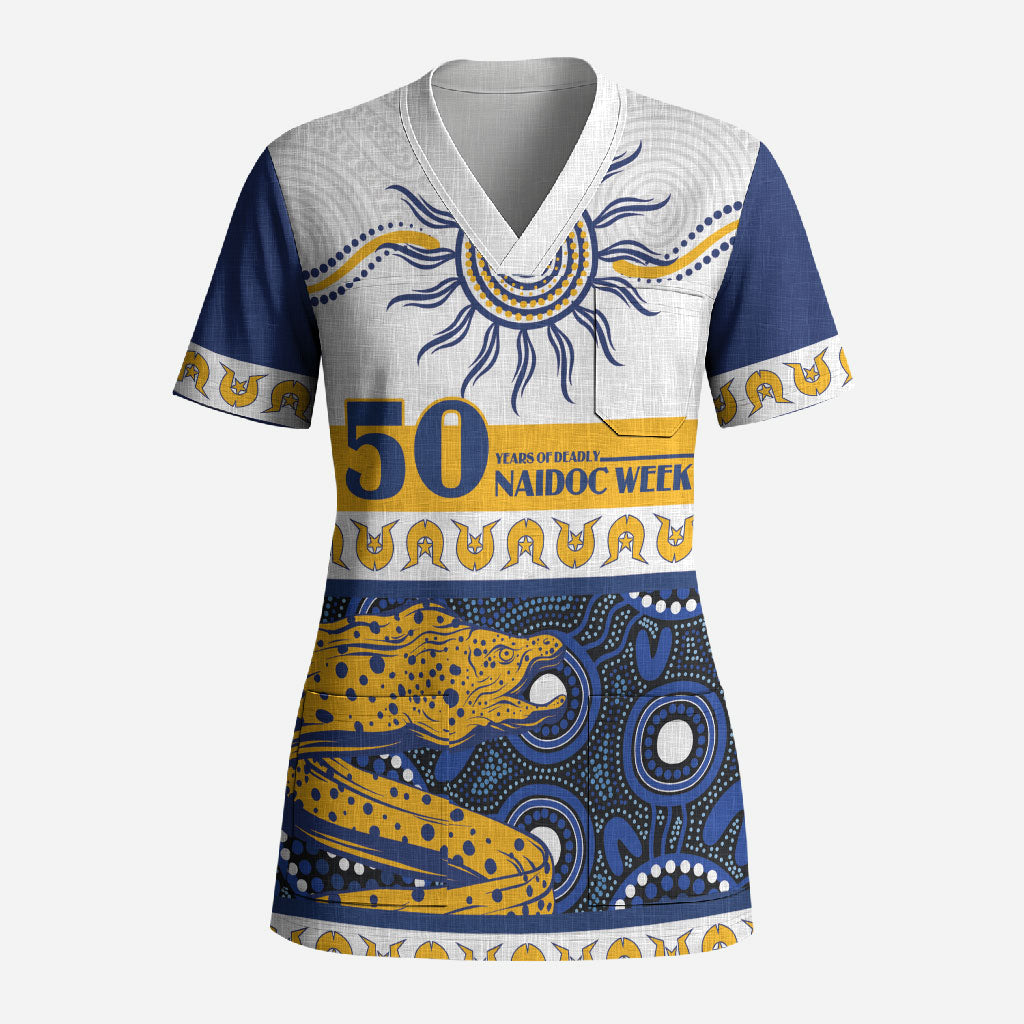 Eels NAIDOC Week Personalised Scrub Top Aboriginal Torres Strait Islanders Vibe