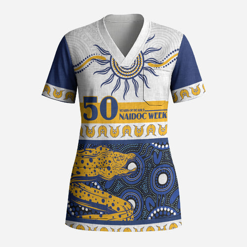 Eels NAIDOC Week Personalised Scrub Top Aboriginal Torres Strait Islanders Vibe