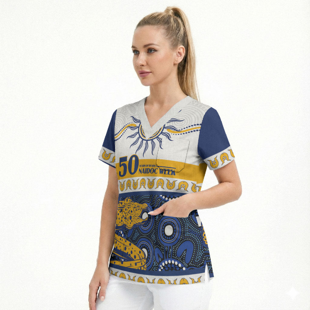 Eels NAIDOC Week Personalised Scrub Top Aboriginal Torres Strait Islanders Vibe
