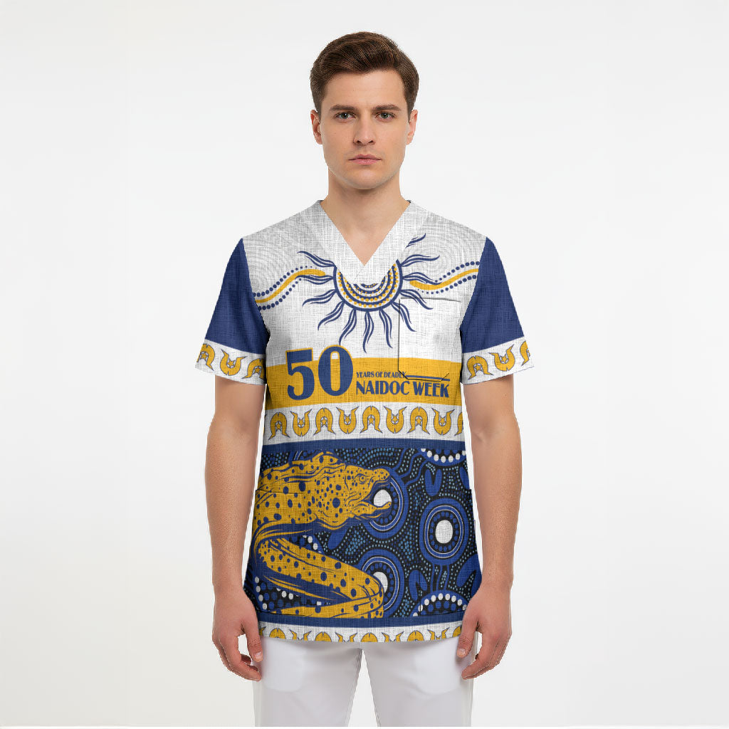 Eels NAIDOC Week Personalised Scrub Top Aboriginal Torres Strait Islanders Vibe