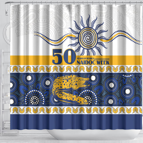 Eels NAIDOC Week Shower Curtain Aboriginal Torres Strait Islanders Vibe
