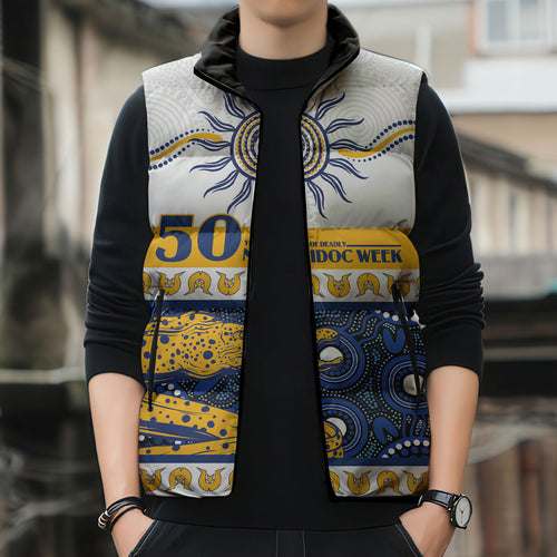 Eels NAIDOC Week Personalised Sleeveless Puffer Jacket Aboriginal Torres Strait Islanders Vibe