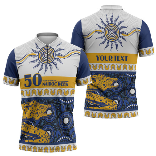 Eels NAIDOC Week Personalised Zipper Polo Shirt Aboriginal Torres Strait Islanders Vibe