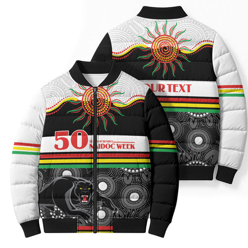Panthers NAIDOC Week Personalised Bomber Puffer Jacket Aboriginal Torres Strait Islanders Vibe