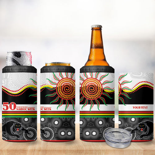 Panthers NAIDOC Week Personalised 4 in 1 Can Cooler Tumbler Aboriginal Torres Strait Islanders Vibe