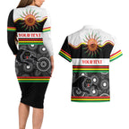 Panthers NAIDOC Week Personalised Couples Matching Long Sleeve Bodycon Dress and Hawaiian Shirt Aboriginal Torres Strait Islanders Vibe