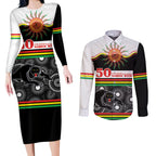 Panthers NAIDOC Week Personalised Couples Matching Long Sleeve Bodycon Dress and Long Sleeve Button Shirt Aboriginal Torres Strait Islanders Vibe