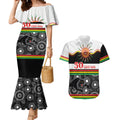 Panthers NAIDOC Week Personalised Couples Matching Mermaid Dress and Hawaiian Shirt Aboriginal Torres Strait Islanders Vibe