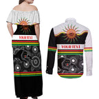 Panthers NAIDOC Week Personalised Couples Matching Off Shoulder Maxi Dress and Long Sleeve Button Shirt Aboriginal Torres Strait Islanders Vibe