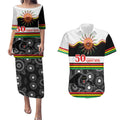 Panthers NAIDOC Week Personalised Couples Matching Puletasi and Hawaiian Shirt Aboriginal Torres Strait Islanders Vibe
