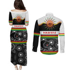Panthers NAIDOC Week Personalised Couples Matching Puletasi and Long Sleeve Button Shirt Aboriginal Torres Strait Islanders Vibe