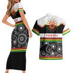 Panthers NAIDOC Week Personalised Couples Matching Short Sleeve Bodycon Dress and Hawaiian Shirt Aboriginal Torres Strait Islanders Vibe