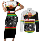 Panthers NAIDOC Week Personalised Couples Matching Short Sleeve Bodycon Dress and Long Sleeve Button Shirt Aboriginal Torres Strait Islanders Vibe