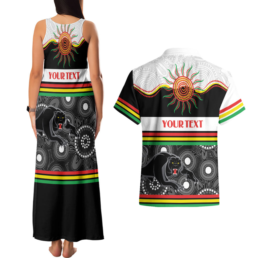 Panthers NAIDOC Week Personalised Couples Matching Tank Maxi Dress and Hawaiian Shirt Aboriginal Torres Strait Islanders Vibe
