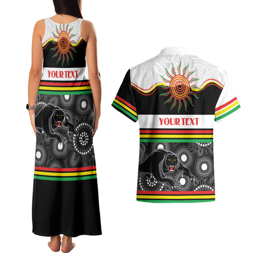 Panthers NAIDOC Week Personalised Couples Matching Tank Maxi Dress and Hawaiian Shirt Aboriginal Torres Strait Islanders Vibe