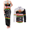 Panthers NAIDOC Week Personalised Couples Matching Tank Maxi Dress and Long Sleeve Button Shirt Aboriginal Torres Strait Islanders Vibe