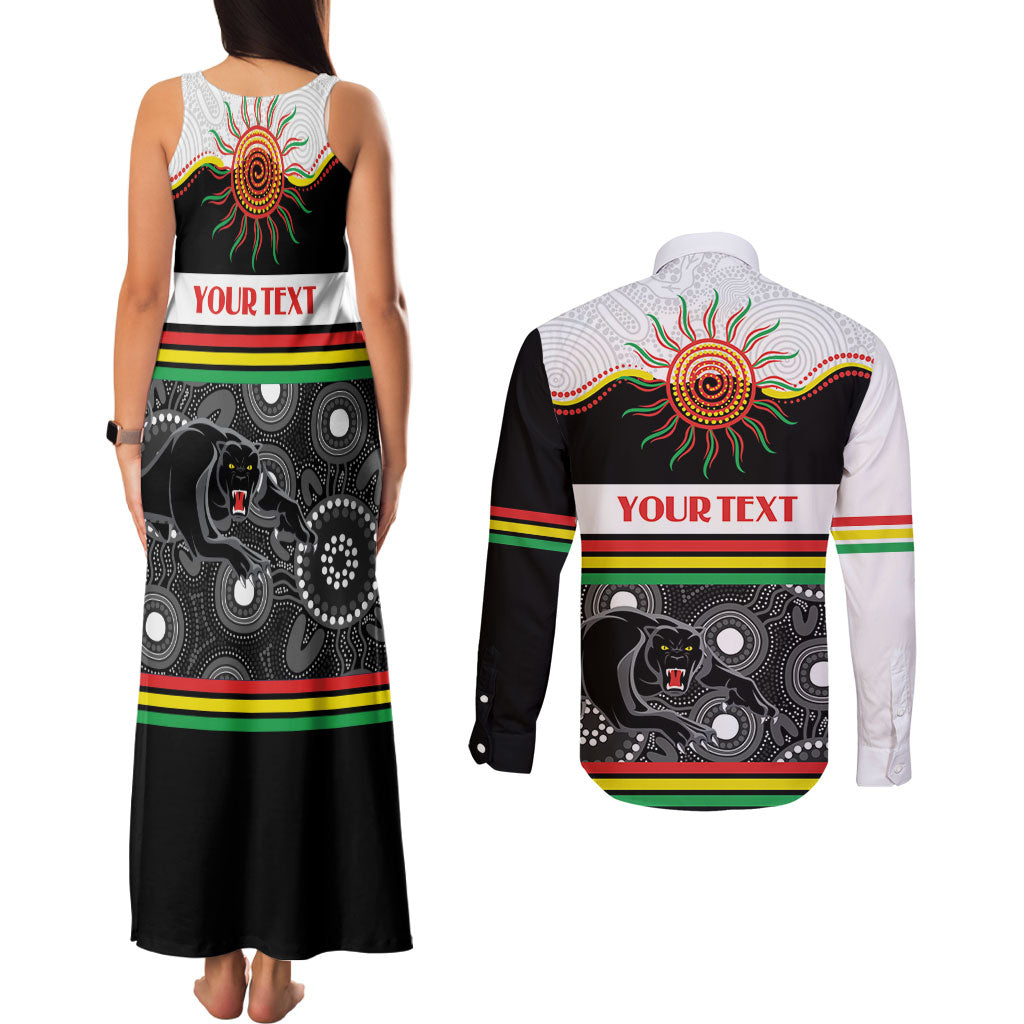 Panthers NAIDOC Week Personalised Couples Matching Tank Maxi Dress and Long Sleeve Button Shirt Aboriginal Torres Strait Islanders Vibe