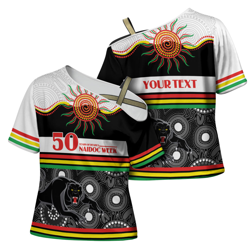 Panthers NAIDOC Week Personalised Cross Shoulder Shirt Aboriginal Torres Strait Islanders Vibe