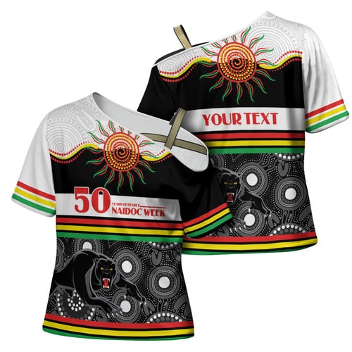 Panthers NAIDOC Week Personalised Cross Shoulder Shirt Aboriginal Torres Strait Islanders Vibe