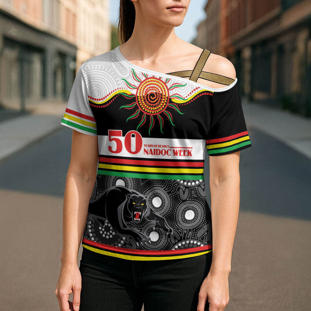Panthers NAIDOC Week Personalised Cross Shoulder Shirt Aboriginal Torres Strait Islanders Vibe