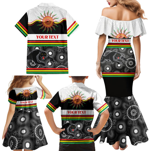 Panthers NAIDOC Week Personalised Family Matching Mermaid Dress and Hawaiian Shirt Aboriginal Torres Strait Islanders Vibe