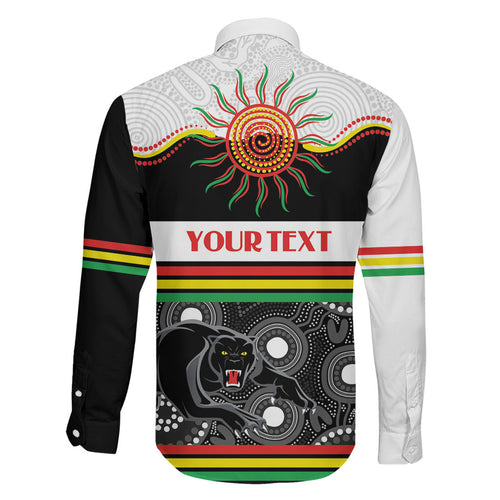 Panthers NAIDOC Week Personalised Family Matching Off The Shoulder Long Sleeve Dress and Hawaiian Shirt Aboriginal Torres Strait Islanders Vibe