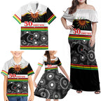Panthers NAIDOC Week Personalised Family Matching Off Shoulder Maxi Dress and Hawaiian Shirt Aboriginal Torres Strait Islanders Vibe