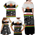 Panthers NAIDOC Week Personalised Family Matching Off Shoulder Maxi Dress and Hawaiian Shirt Aboriginal Torres Strait Islanders Vibe