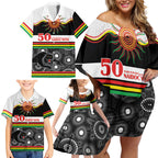 Panthers NAIDOC Week Personalised Family Matching Off Shoulder Short Dress and Hawaiian Shirt Aboriginal Torres Strait Islanders Vibe