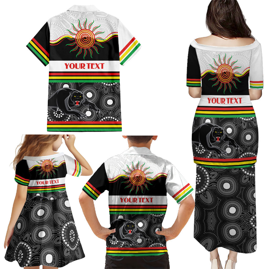 Panthers NAIDOC Week Personalised Family Matching Puletasi and Hawaiian Shirt Aboriginal Torres Strait Islanders Vibe