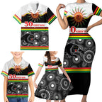 Panthers NAIDOC Week Personalised Family Matching Short Sleeve Bodycon Dress and Hawaiian Shirt Aboriginal Torres Strait Islanders Vibe