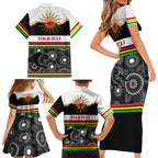 Panthers NAIDOC Week Personalised Family Matching Short Sleeve Bodycon Dress and Hawaiian Shirt Aboriginal Torres Strait Islanders Vibe