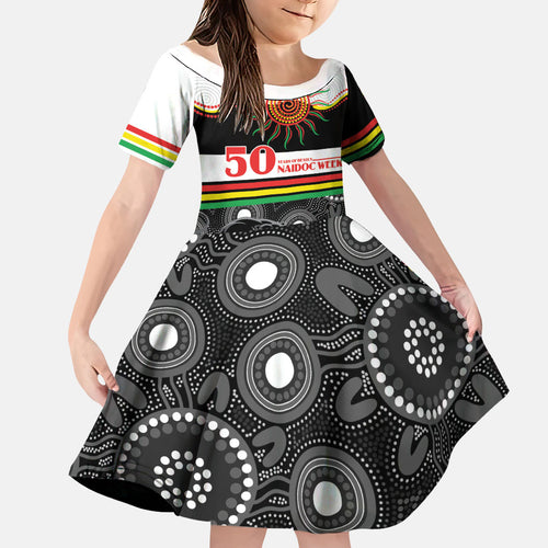 Panthers NAIDOC Week Personalised Family Matching Summer Maxi Dress and Hawaiian Shirt Aboriginal Torres Strait Islanders Vibe