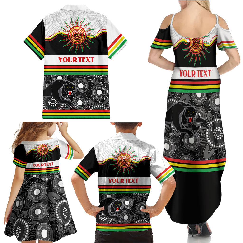 Panthers NAIDOC Week Personalised Family Matching Summer Maxi Dress and Hawaiian Shirt Aboriginal Torres Strait Islanders Vibe