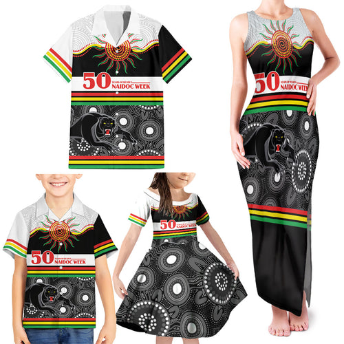 Panthers NAIDOC Week Personalised Family Matching Tank Maxi Dress and Hawaiian Shirt Aboriginal Torres Strait Islanders Vibe