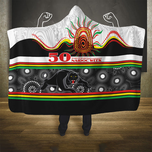 Panthers NAIDOC Week Hooded Blanket Aboriginal Torres Strait Islanders Vibe