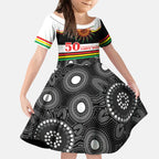 Panthers NAIDOC Week Personalised Kid Short Sleeve Dress Aboriginal Torres Strait Islanders Vibe