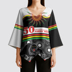 Panthers NAIDOC Week Personalised Kimono Sleeve Blouse Aboriginal Torres Strait Islanders Vibe
