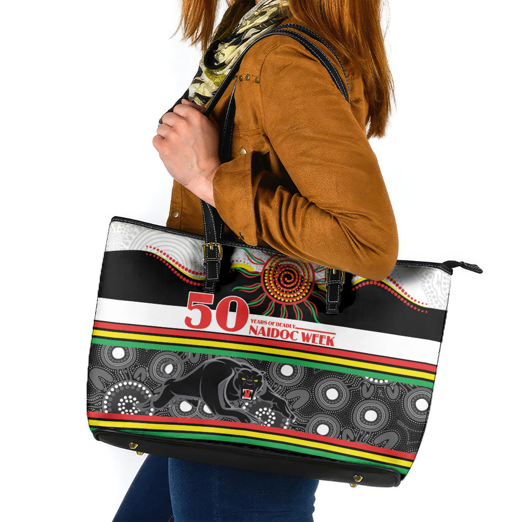 Panthers NAIDOC Week Leather Tote Bag Aboriginal Torres Strait Islanders Vibe
