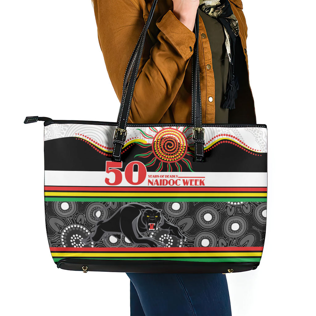 Panthers NAIDOC Week Leather Tote Bag Aboriginal Torres Strait Islanders Vibe