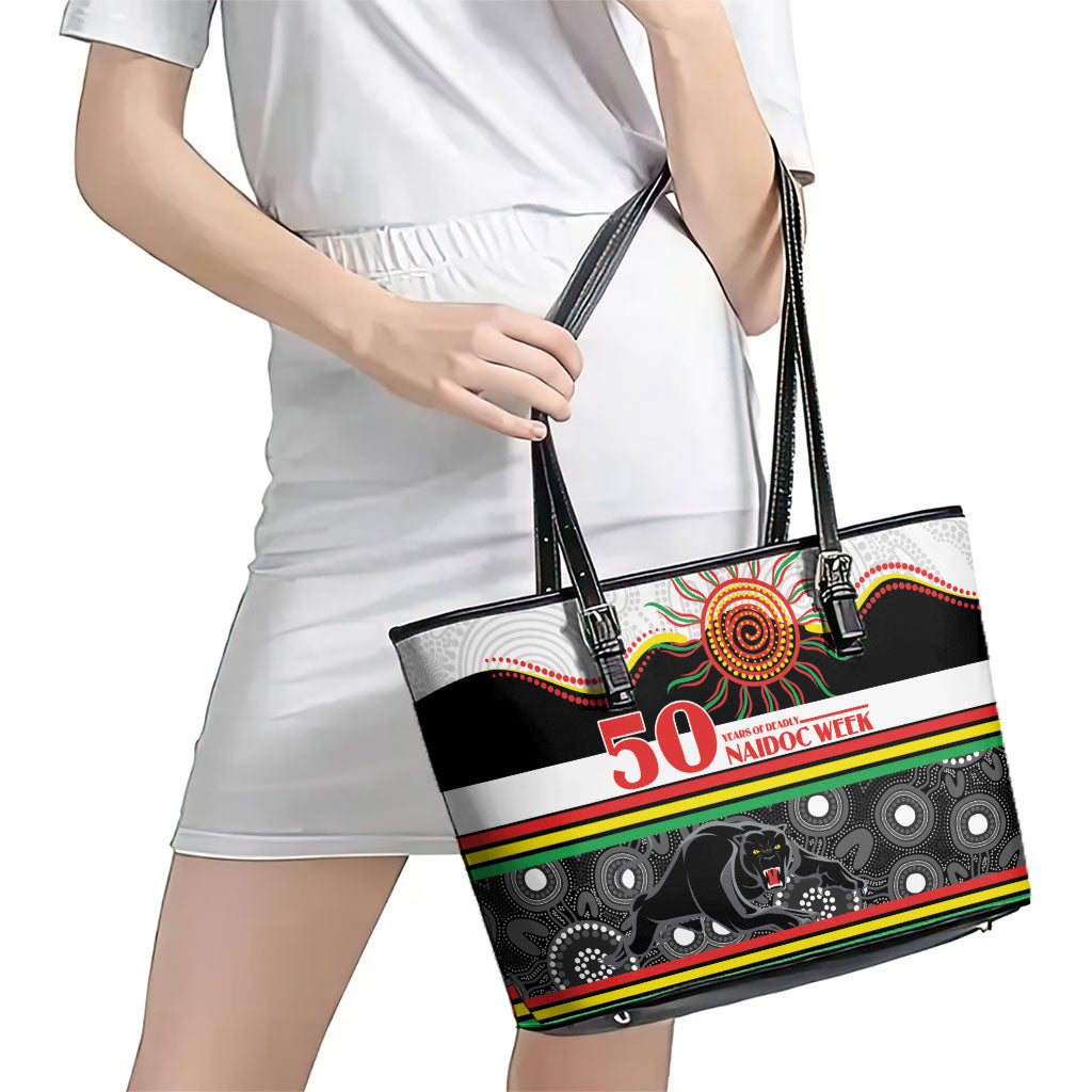 Panthers NAIDOC Week Leather Tote Bag Aboriginal Torres Strait Islanders Vibe