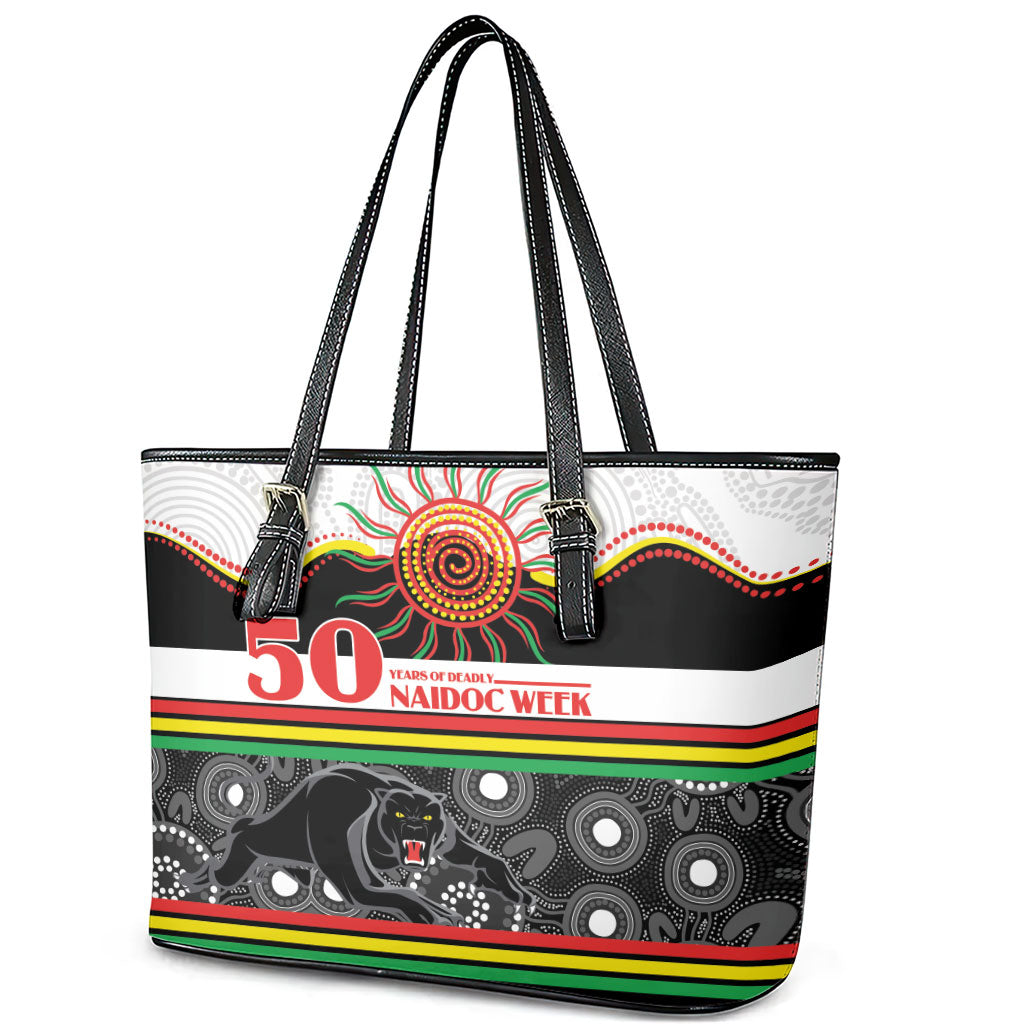 Panthers NAIDOC Week Leather Tote Bag Aboriginal Torres Strait Islanders Vibe