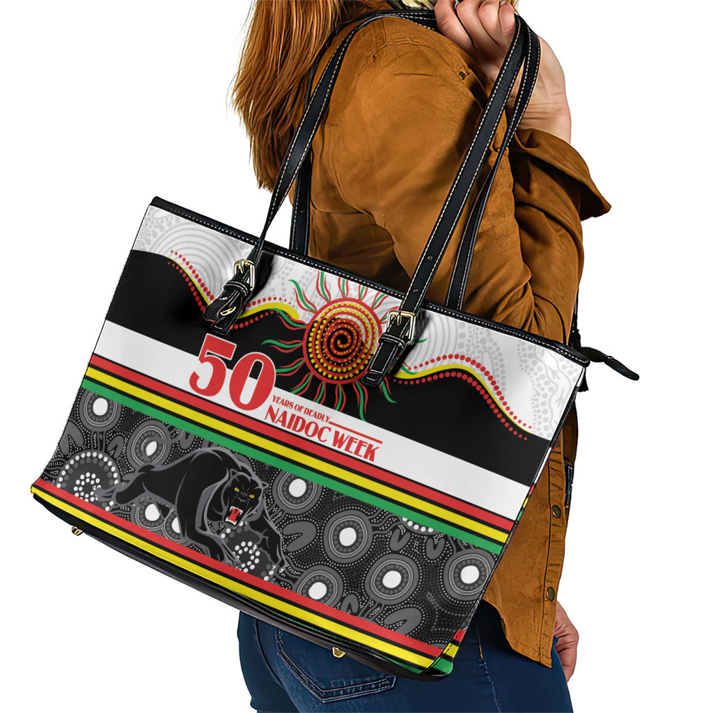 Panthers NAIDOC Week Leather Tote Bag Aboriginal Torres Strait Islanders Vibe