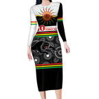Panthers NAIDOC Week Personalised Long Sleeve Bodycon Dress Aboriginal Torres Strait Islanders Vibe