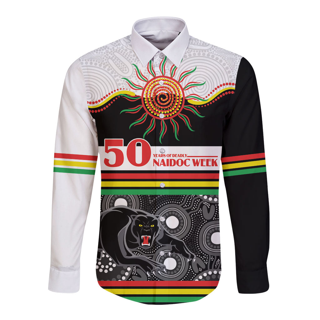 Panthers NAIDOC Week Personalised Long Sleeve Button Shirt Aboriginal Torres Strait Islanders Vibe