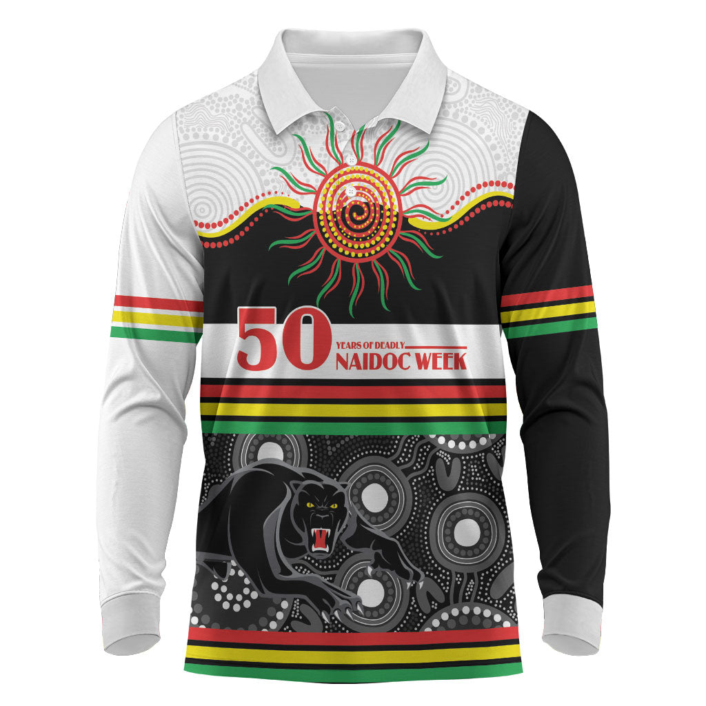 Panthers NAIDOC Week Personalised Long Sleeve Polo Shirt Aboriginal Torres Strait Islanders Vibe