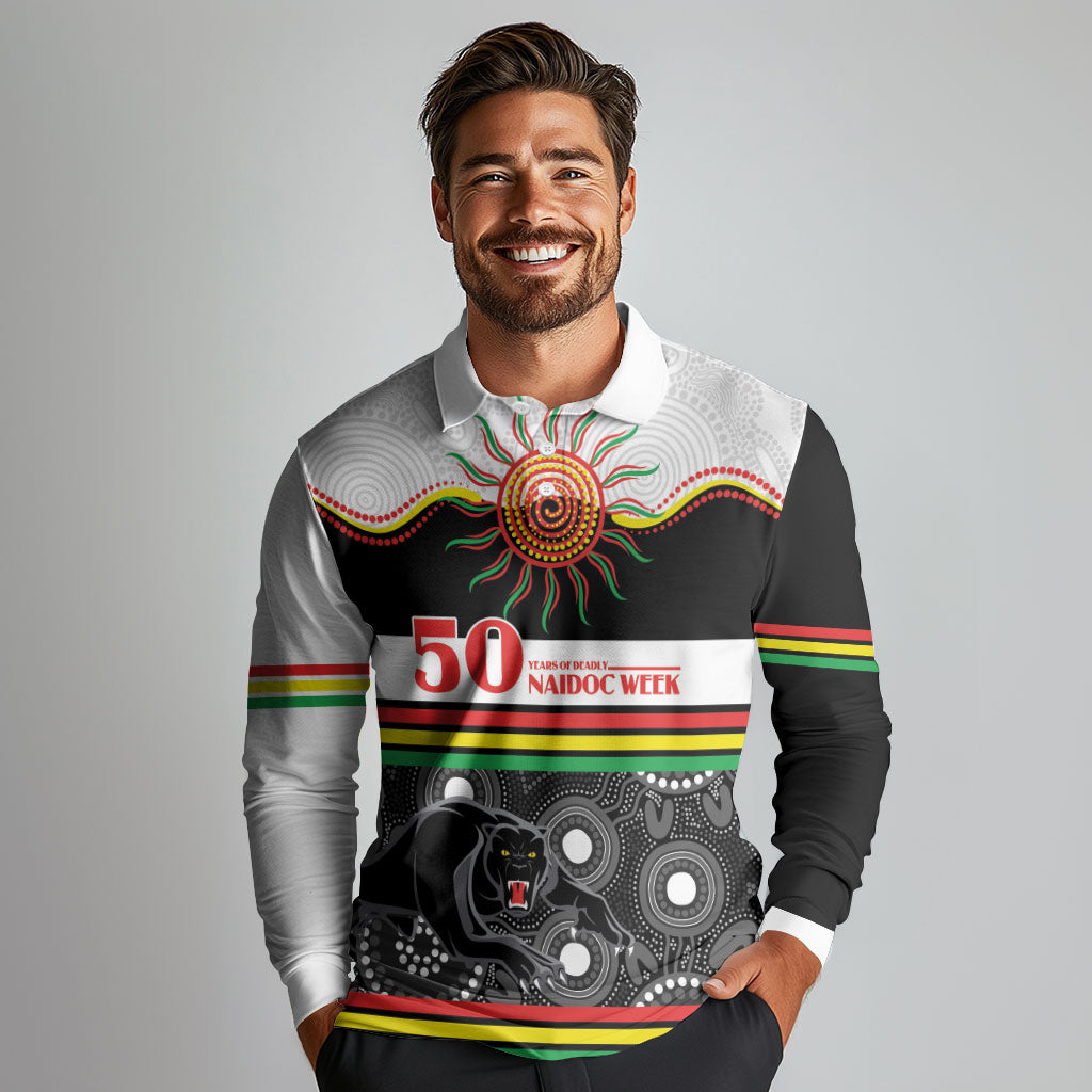 Panthers NAIDOC Week Personalised Long Sleeve Polo Shirt Aboriginal Torres Strait Islanders Vibe