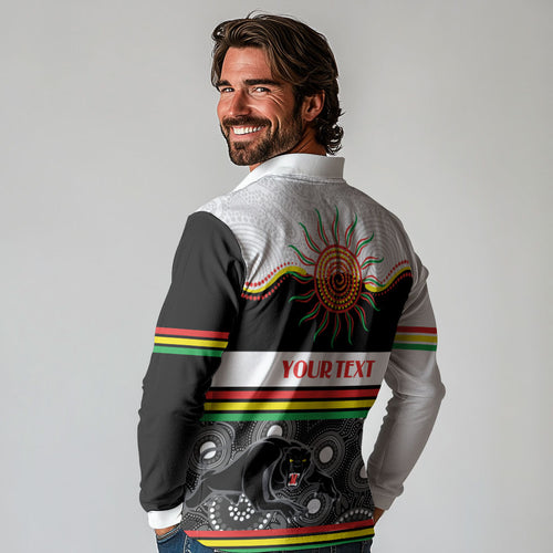Panthers NAIDOC Week Personalised Long Sleeve Polo Shirt Aboriginal Torres Strait Islanders Vibe