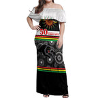 Panthers NAIDOC Week Personalised Off Shoulder Maxi Dress Aboriginal Torres Strait Islanders Vibe