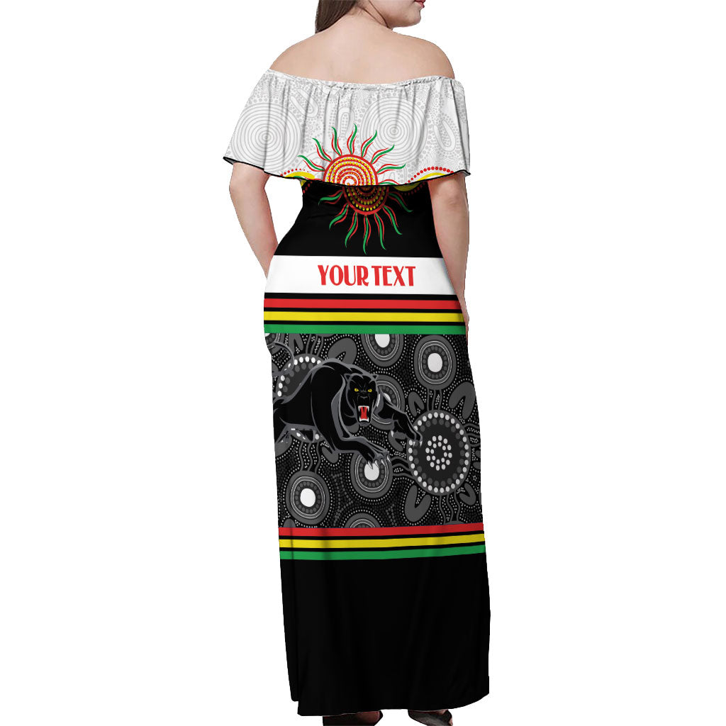 Panthers NAIDOC Week Personalised Off Shoulder Maxi Dress Aboriginal Torres Strait Islanders Vibe